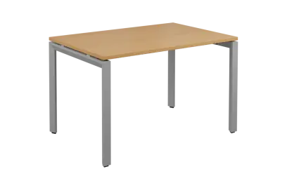 SEK-U - 12 stůl kancelářský, kovová podnož stříbrná, deska 25 mm, široký 1200 mm, javor horský